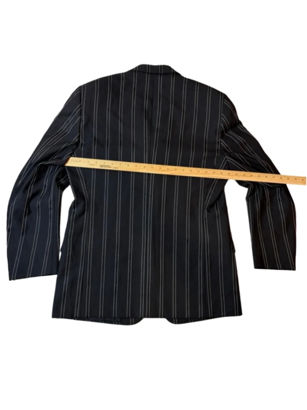 Versace Black Pinstripe Blazer 52R Wool Italy Medusa Logo Classic Tailored